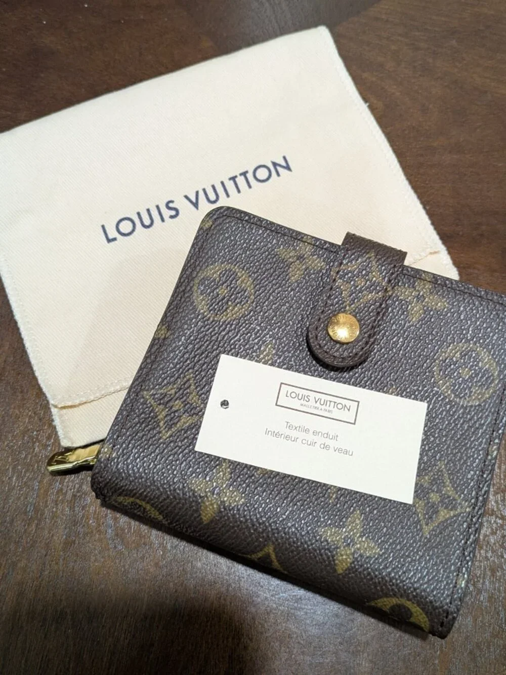 Share Authentic Louis Vuitton Monogram Compact Zip Bifold Wallet